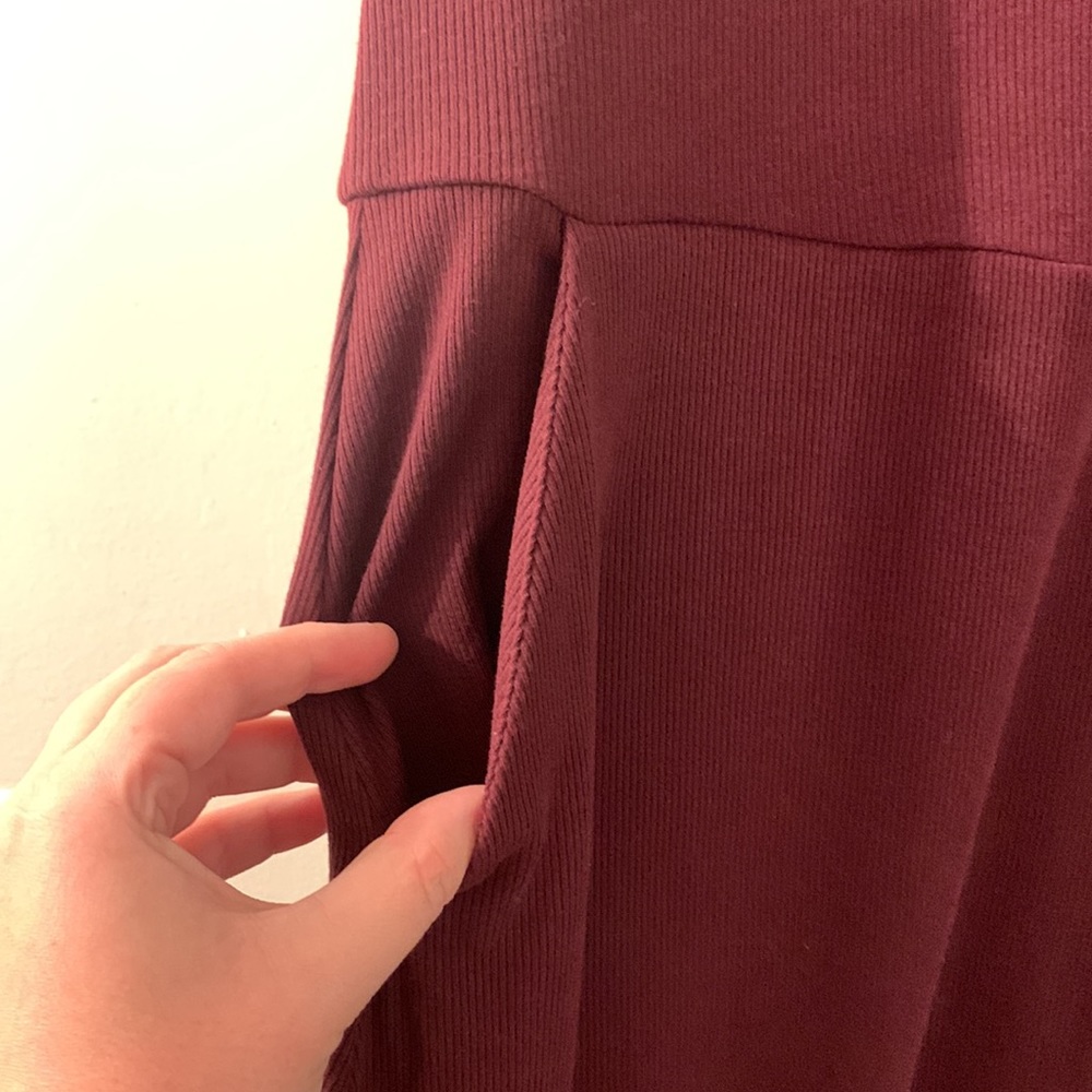Torrid V-Neck Faux Button Front Ribbed Midi Dress with pockets - Picture 4 of 5